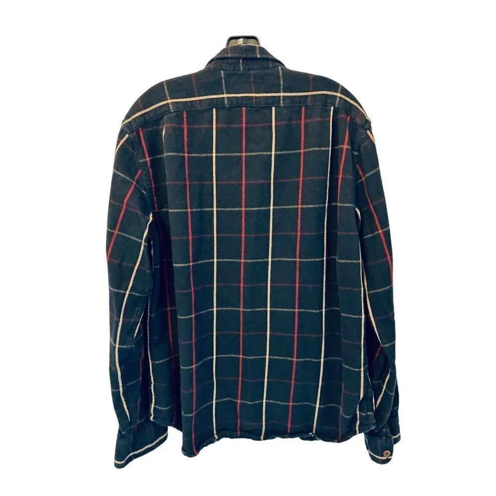 J.Crew Flannel Shirt Tartan Casual Button-down Front Pocket Cotton Size Large